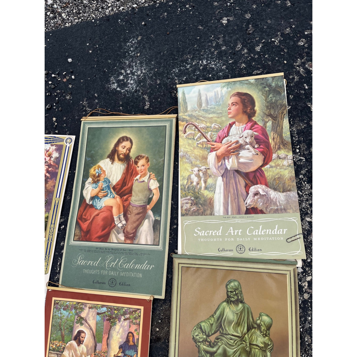 Huge Lot 1940s-1960s Litho Religious Advertising Lutheran Calendars Lot