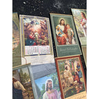 Huge Lot 1940s-1960s Litho Religious Advertising Lutheran Calendars Lot