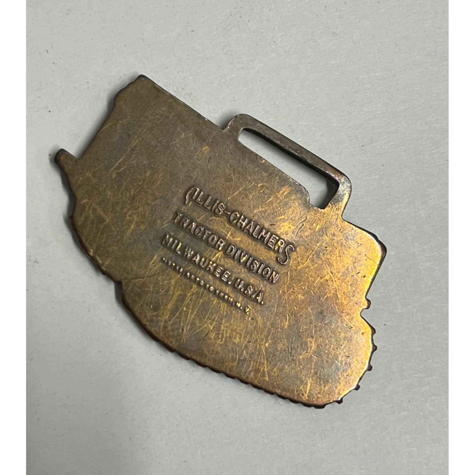 Vintage Allis-Chalmers Scraper Pocket Watch Fob Allis Chalmers Farm Advertising