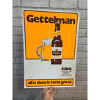 Vintage 1971 Gettelman Milwaukee Beer Cardboard Advertising Bar Sign Miller
