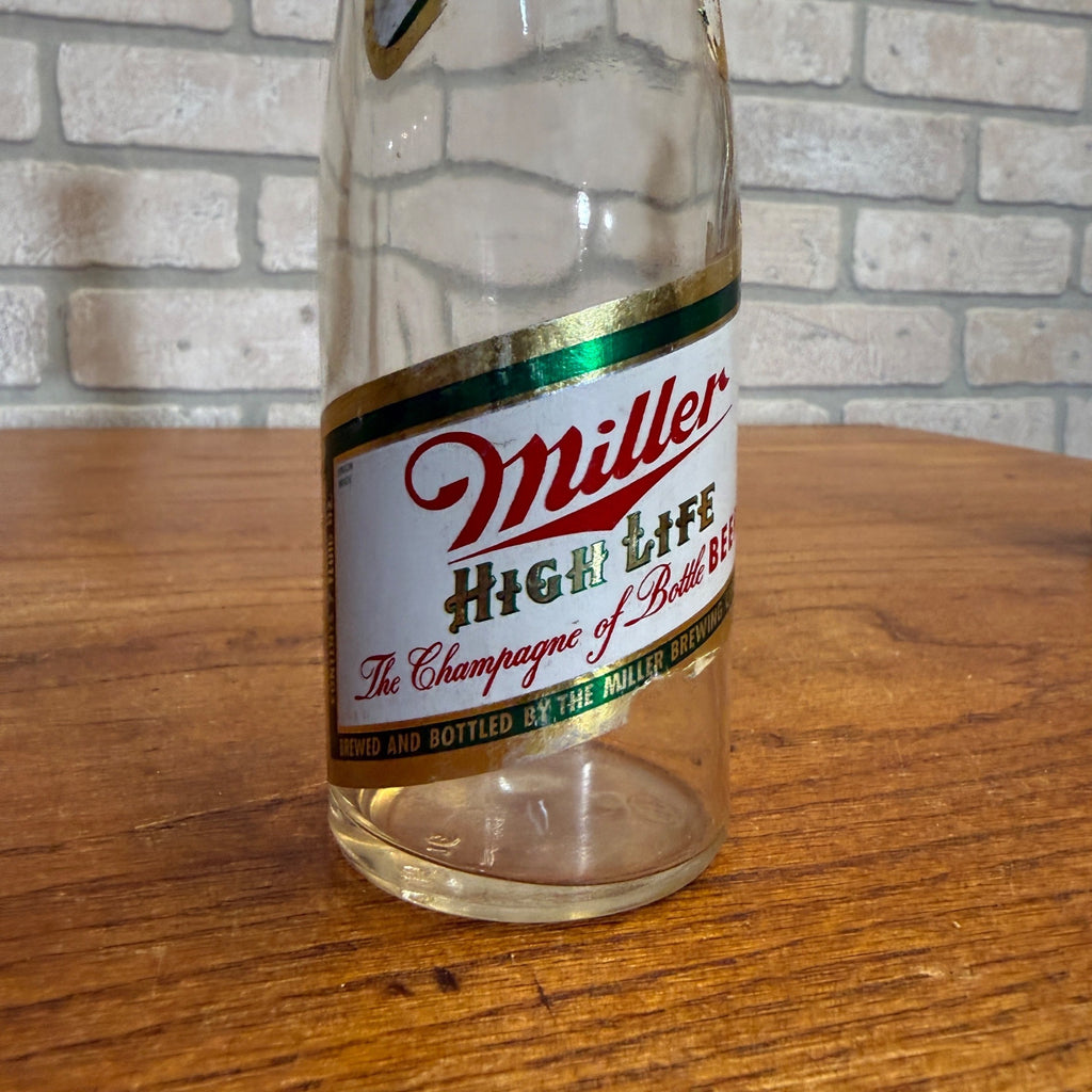 Vintage 7oz 1960s Miller High Life Beer Label Bottle IRTP Milwaukee Wisconsin WI Wis