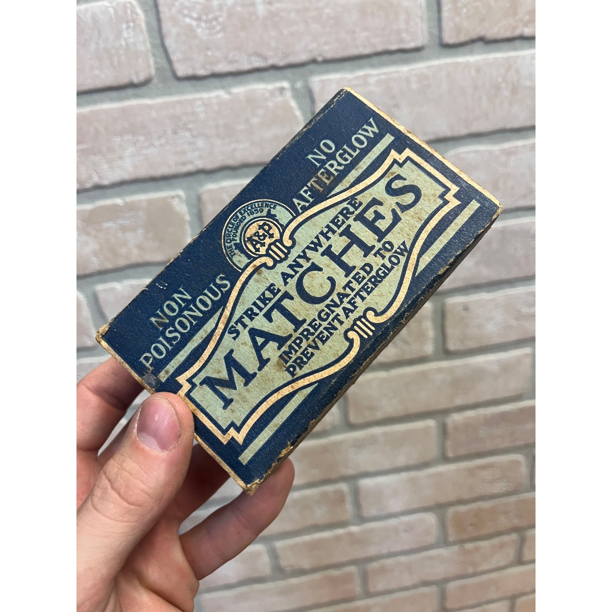 Vintage A&P Supermarket Store Matches Empty Box Advertising Decor Prop