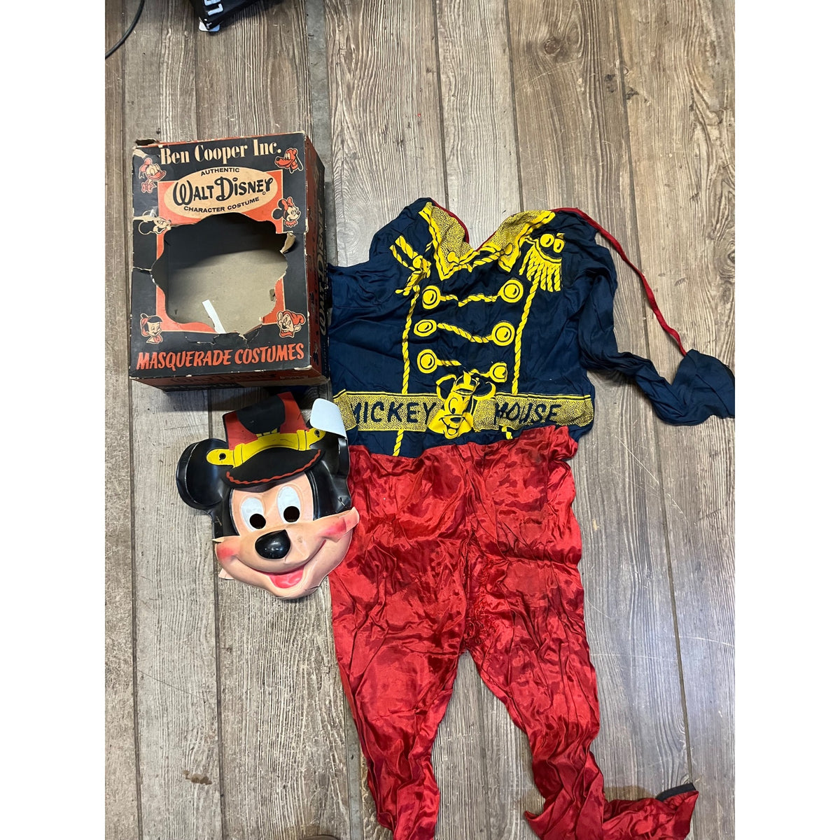 Vintage 1950s Ben Cooper Walt Disney Mickey Mouse Masquerade Costume w/box