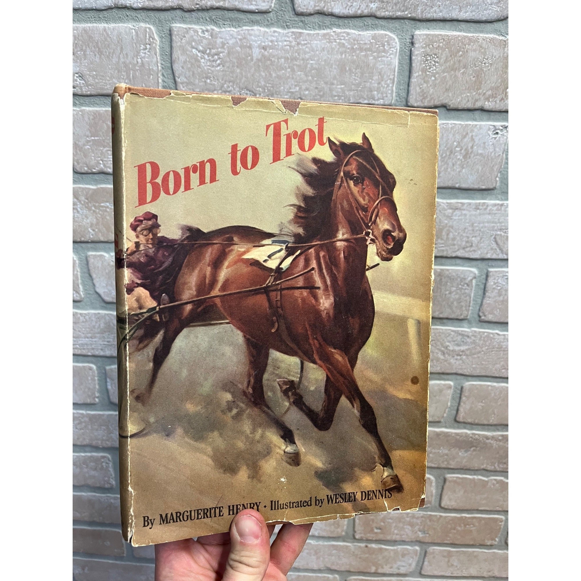 Signed 1950 BORN TO TROT Marguerite Henry Hardcover Book w/ DJ