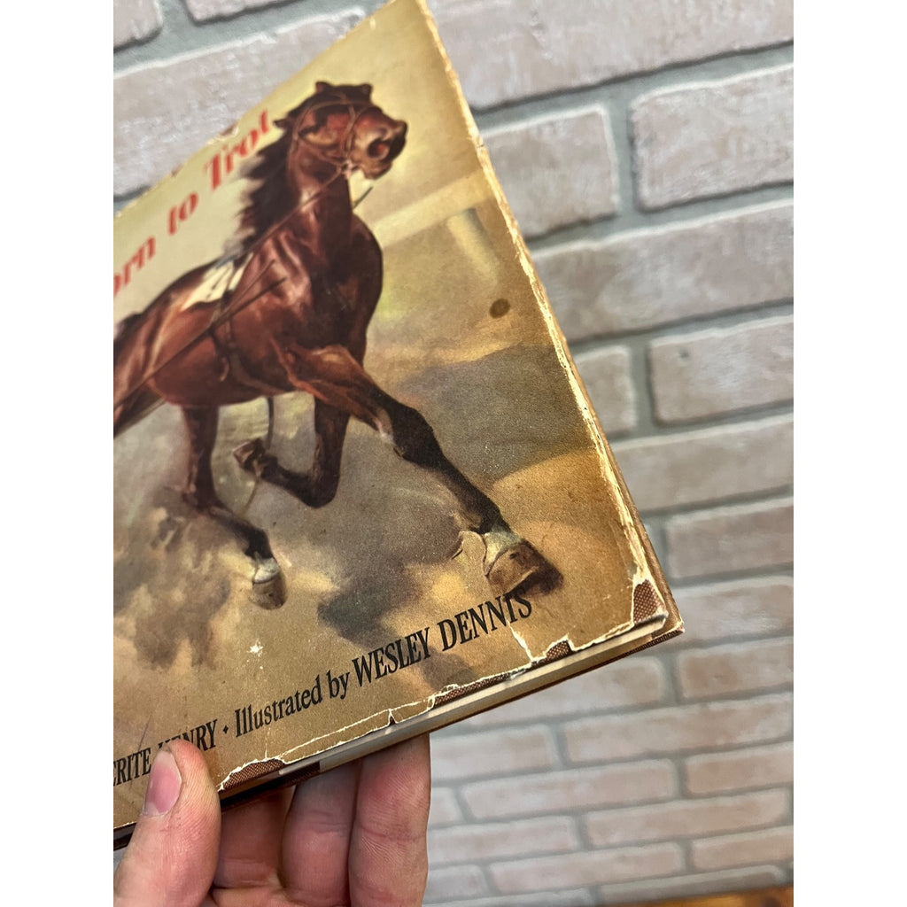 Signed 1950 BORN TO TROT Marguerite Henry Hardcover Book w/ DJ