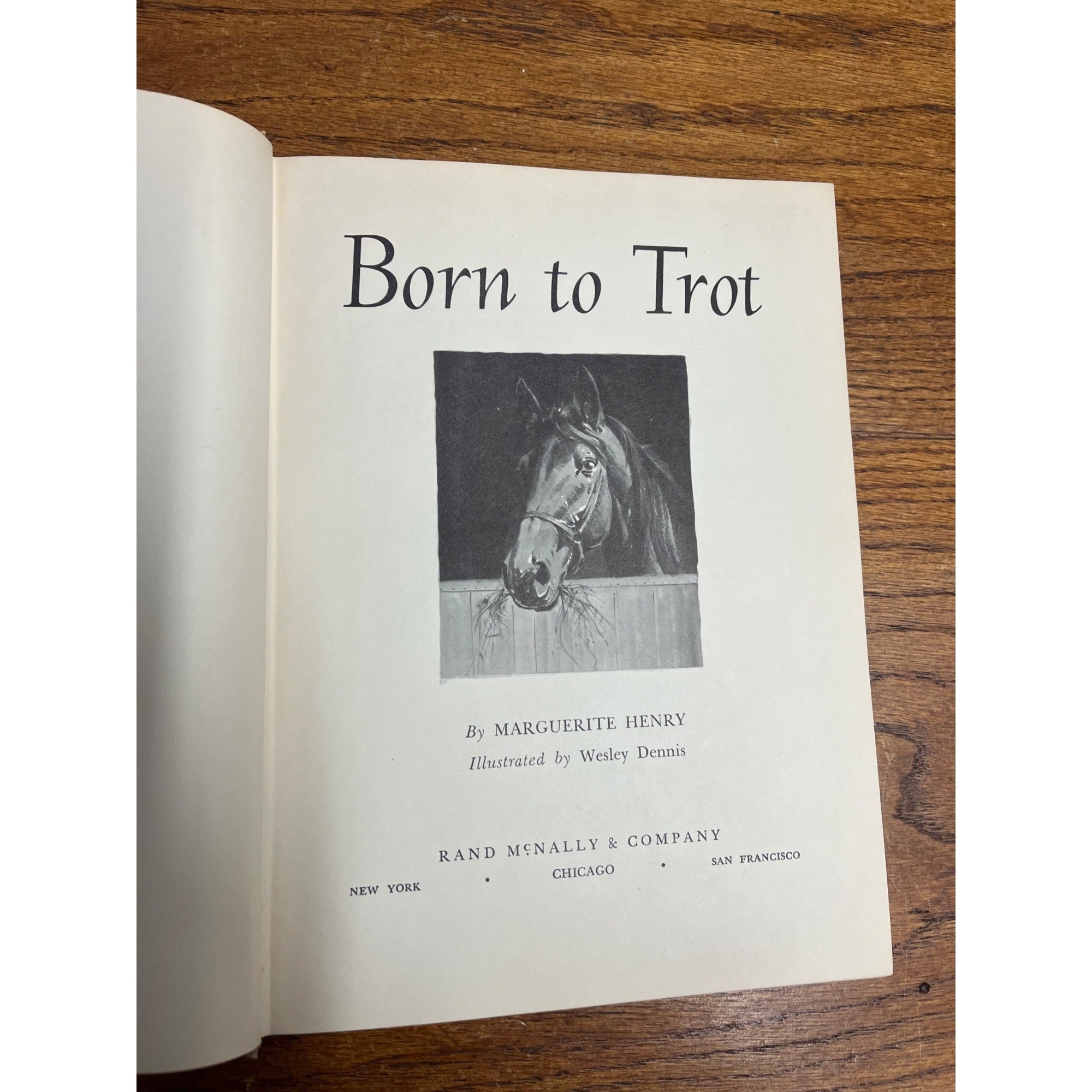 Signed 1950 BORN TO TROT Marguerite Henry Hardcover Book w/ DJ