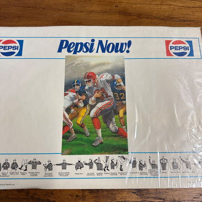 Vintage 1970s Pepsi Cola Soda Paper Sign Advertising Football Now Referee Store Display