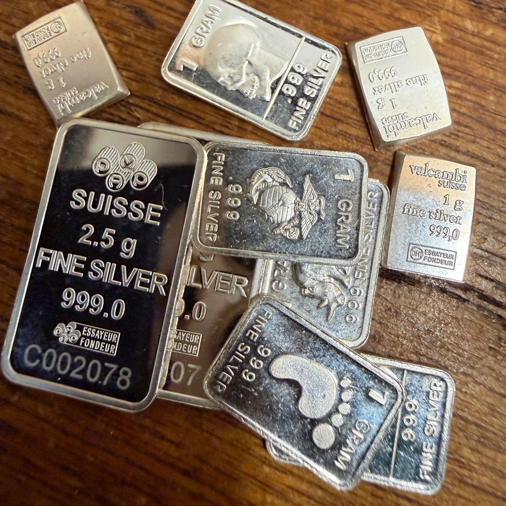 Silver 1 Gram Bar .999 Pure Fine Silver Bar Bullion