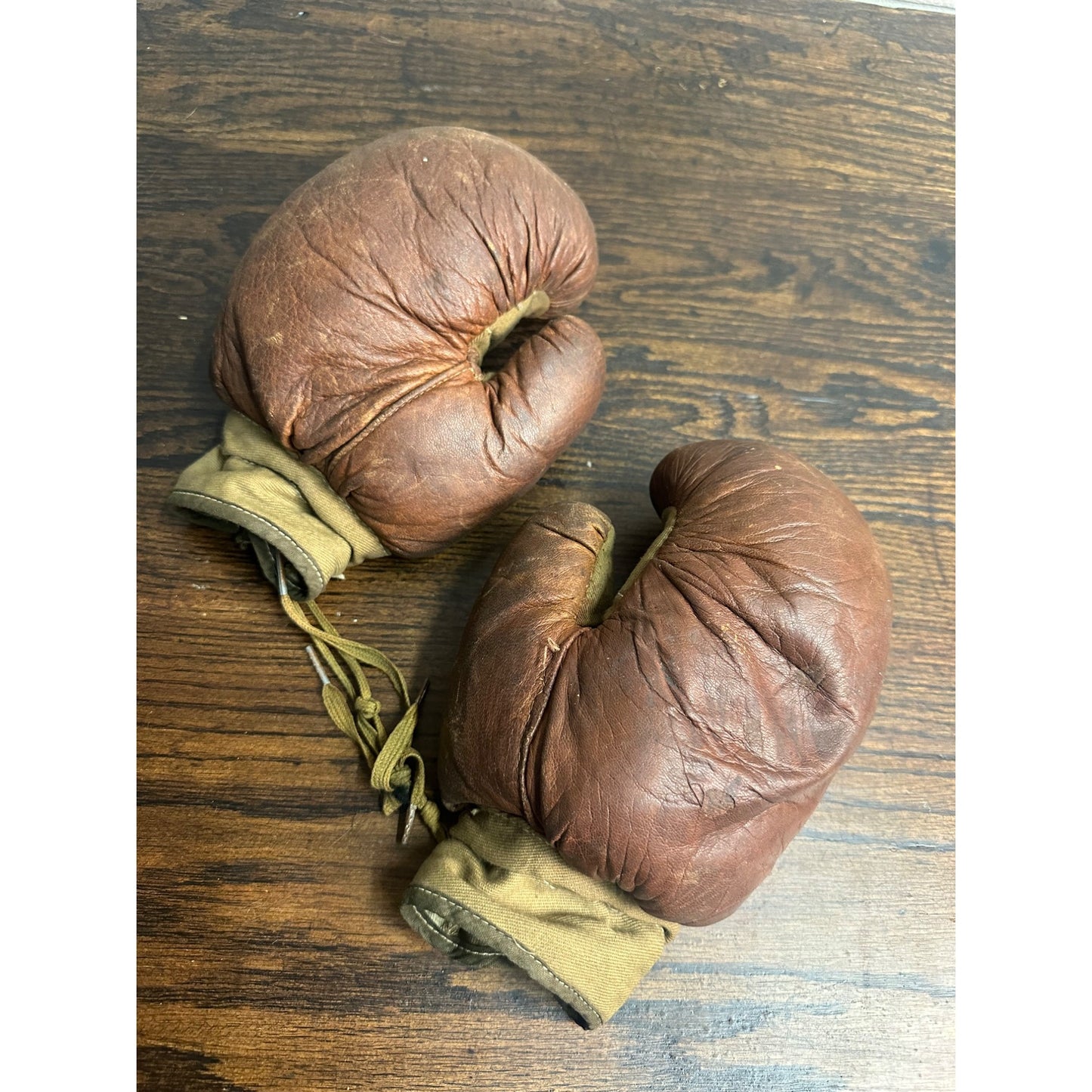 Antique 1920s-1930s Early Leather Boxing Gloves Old Vintage