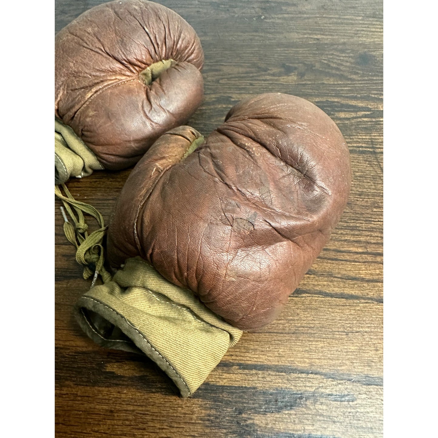 Antique 1920s-1930s Early Leather Boxing Gloves Old Vintage