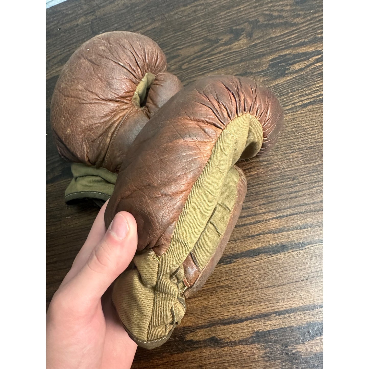 Antique 1920s-1930s Early Leather Boxing Gloves Old Vintage