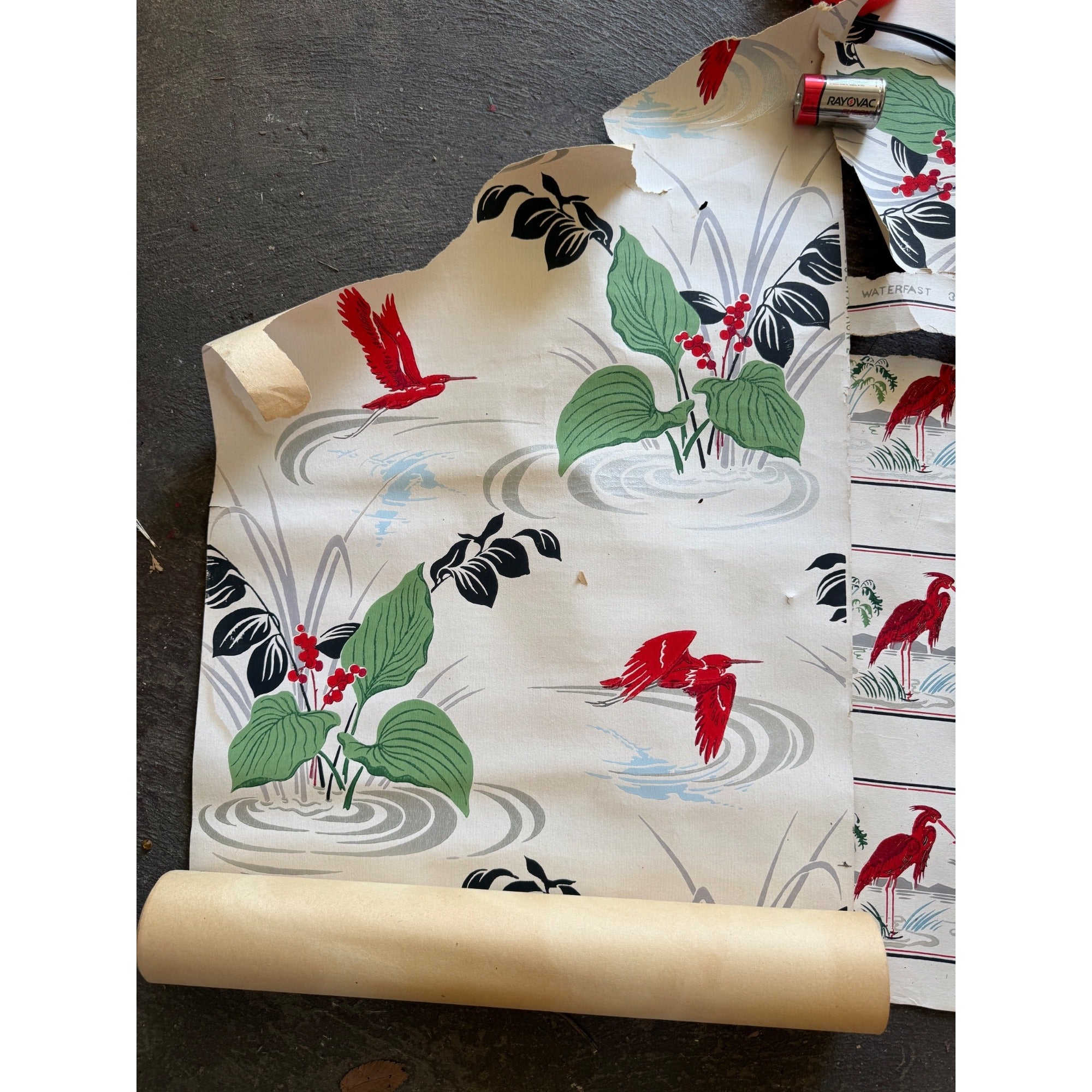 Vintage Floral Bird Hummingbird Wallpaper Rolls Lot For Crafting Repurpose
