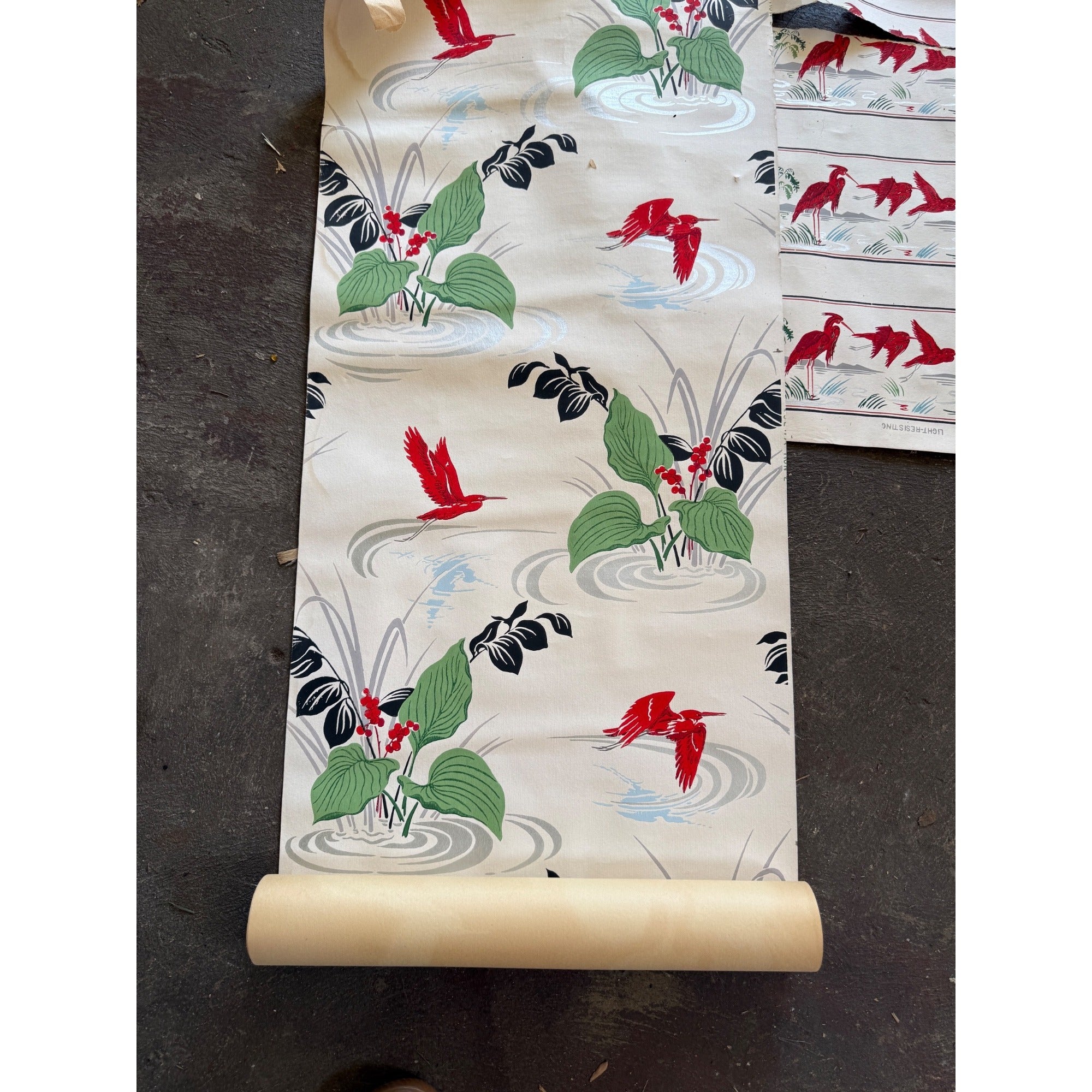 Vintage Floral Bird Hummingbird Wallpaper Rolls Lot For Crafting Repurpose