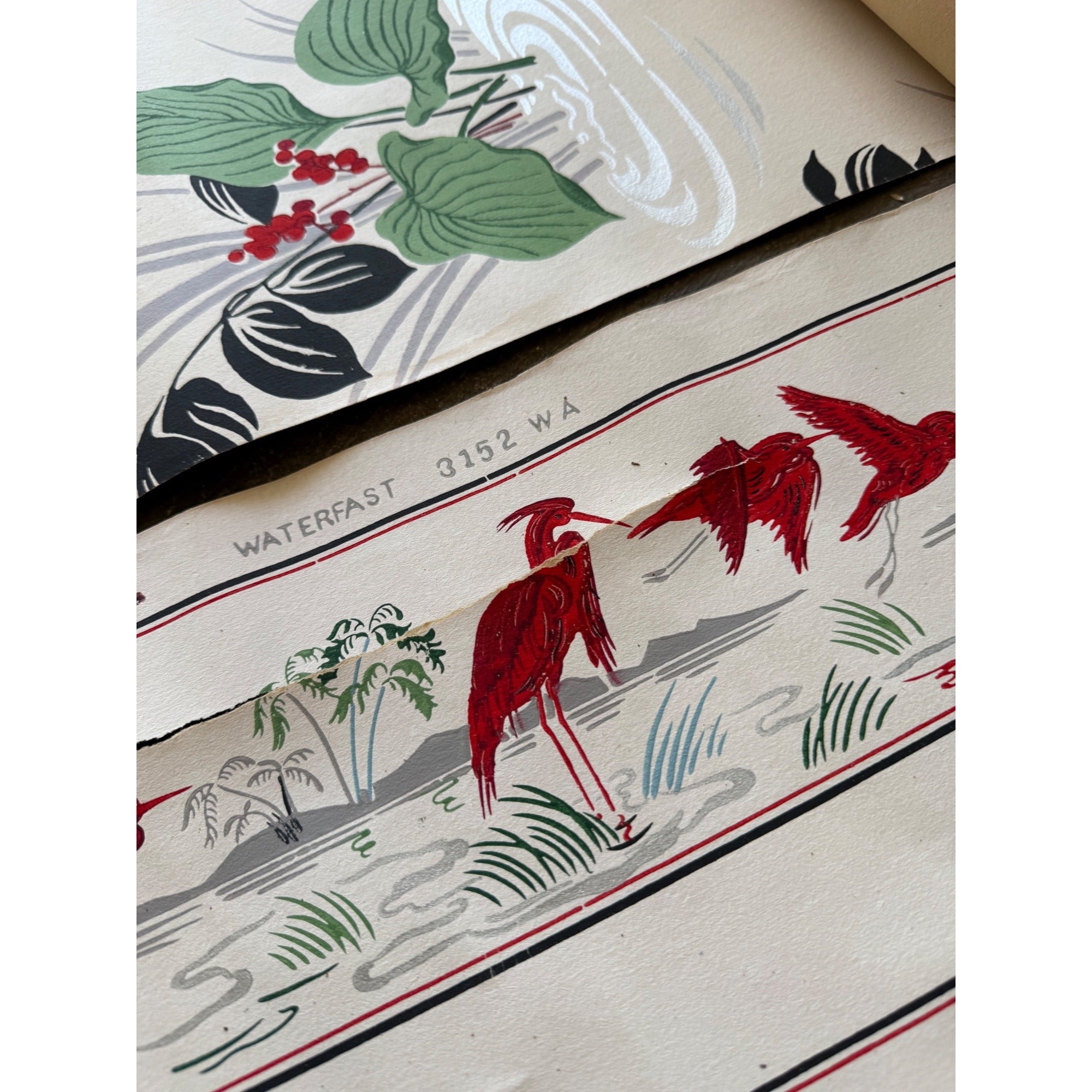 Vintage Floral Bird Hummingbird Wallpaper Rolls Lot For Crafting Repurpose