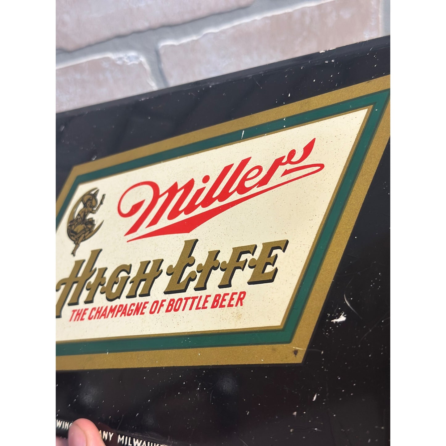 Vintage 1951 Miller High Life Beer Moon Girl Milwaukee Bar Advertising Sign TOC