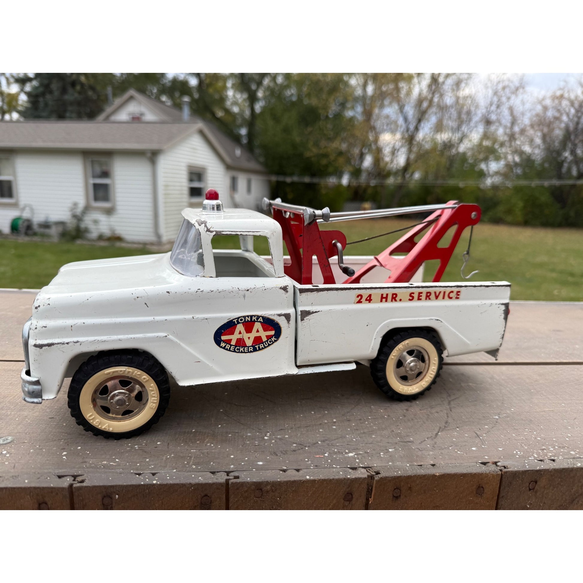 Vintage Tonka AA Wrecker Tow Truck Pressed Steel Toy