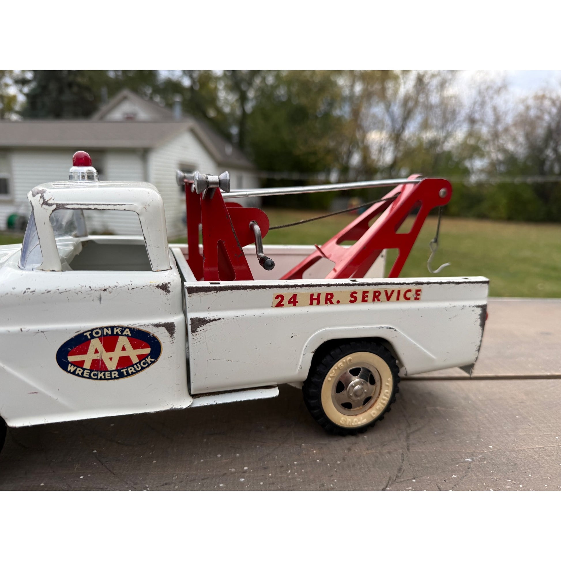 Vintage Tonka AA Wrecker Tow Truck Pressed Steel Toy