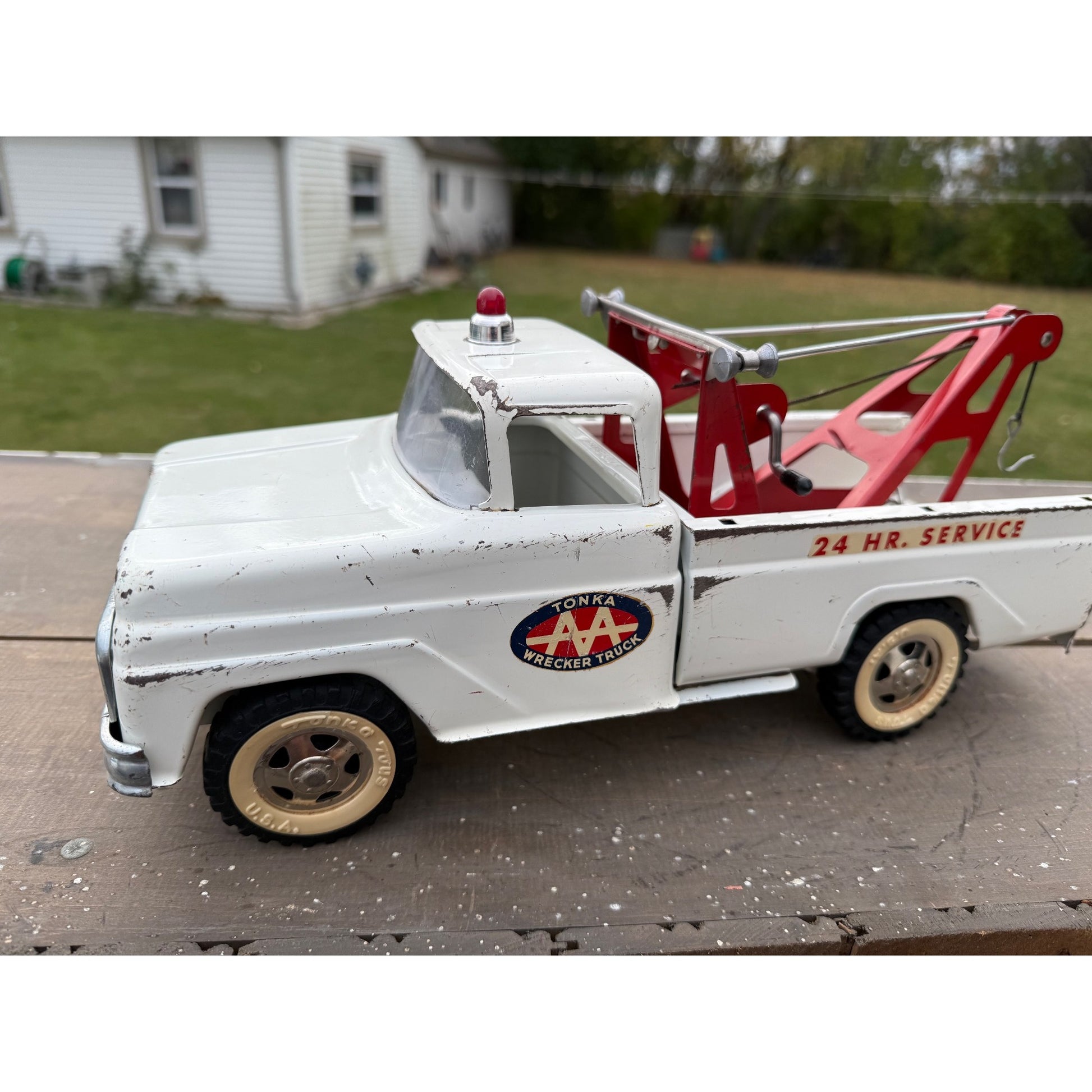 Vintage Tonka AA Wrecker Tow Truck Pressed Steel Toy