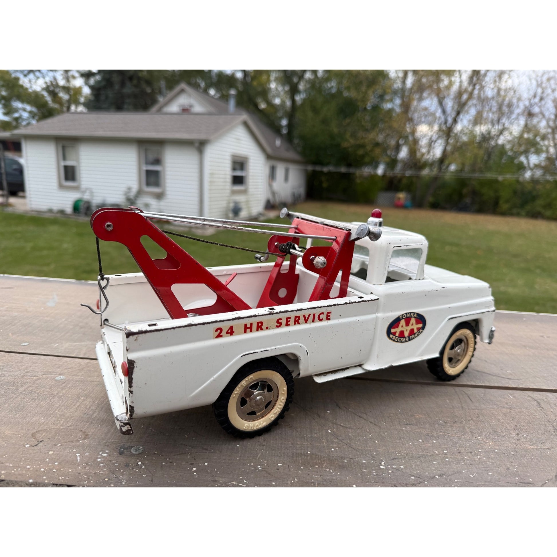 Vintage Tonka AA Wrecker Tow Truck Pressed Steel Toy