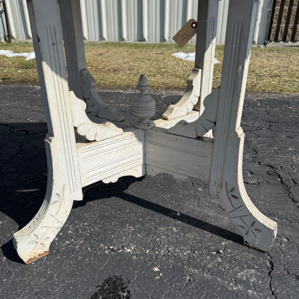Antique Eastlake Style Plant Stand Parlor Decorative Table White Chippy Paint