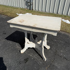 Antique Eastlake Style Plant Stand Parlor Decorative Table White Chippy Paint