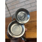 Vintage Old Hall Stainless Lot (3) Coffee / Espresso Small handled Cups MCM Mid-Century England