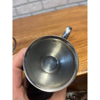 Vintage Old Hall Stainless Lot (3) Coffee / Espresso Small handled Cups MCM Mid-Century England