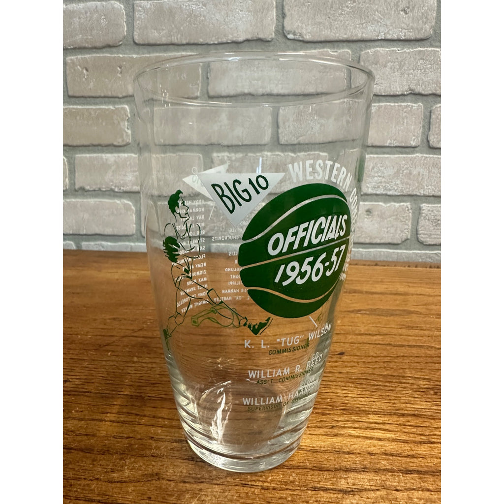 Rare Vintage Big 10 Conference Basketball 1956 1957 Officials Referee Glass