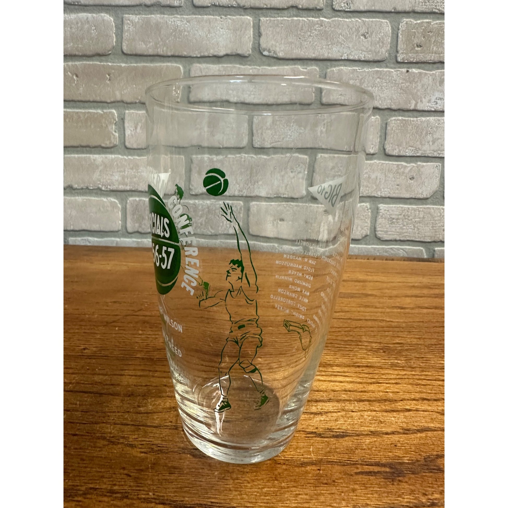 Rare Vintage Big 10 Conference Basketball 1956 1957 Officials Referee Glass