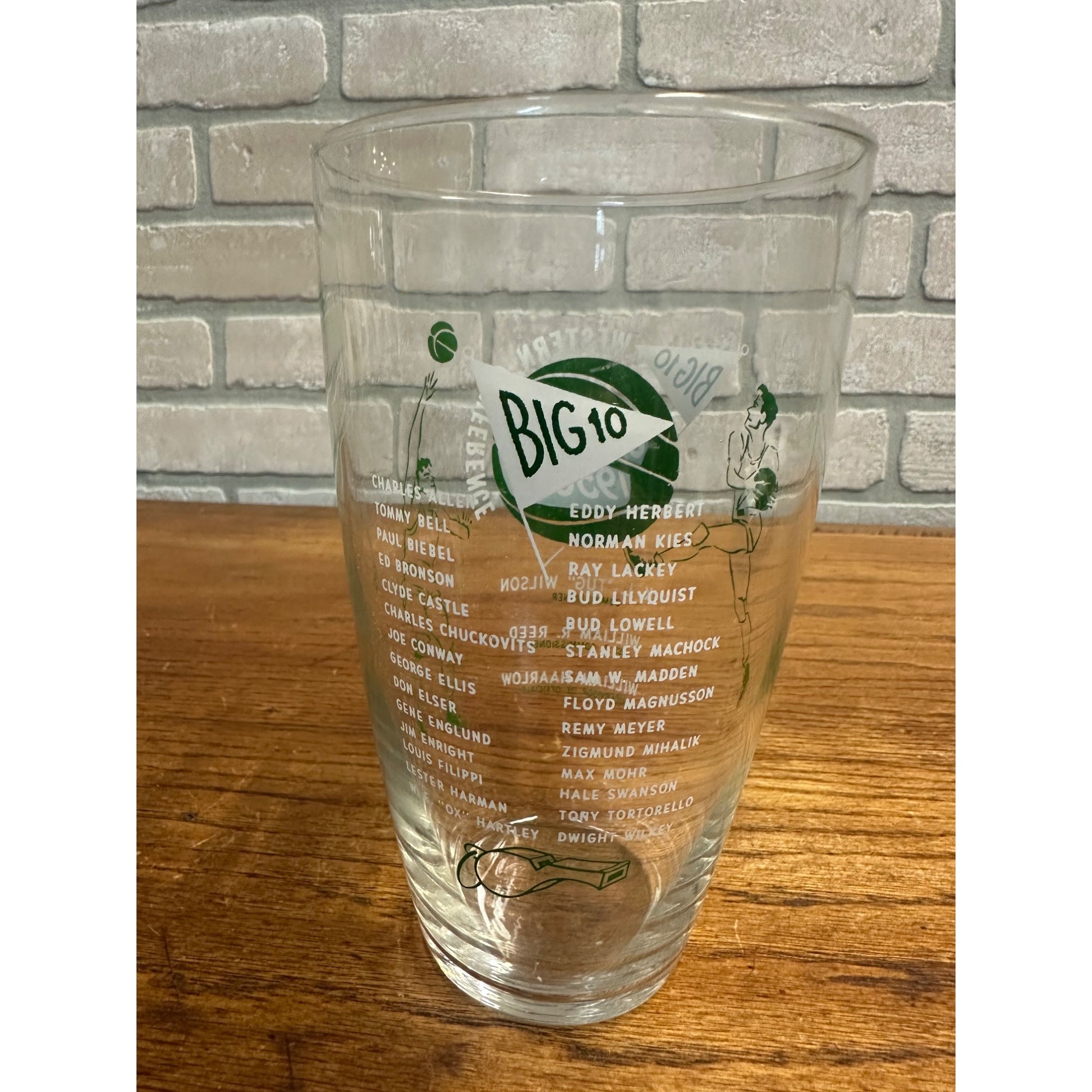 Rare Vintage Big 10 Conference Basketball 1956 1957 Officials Referee Glass
