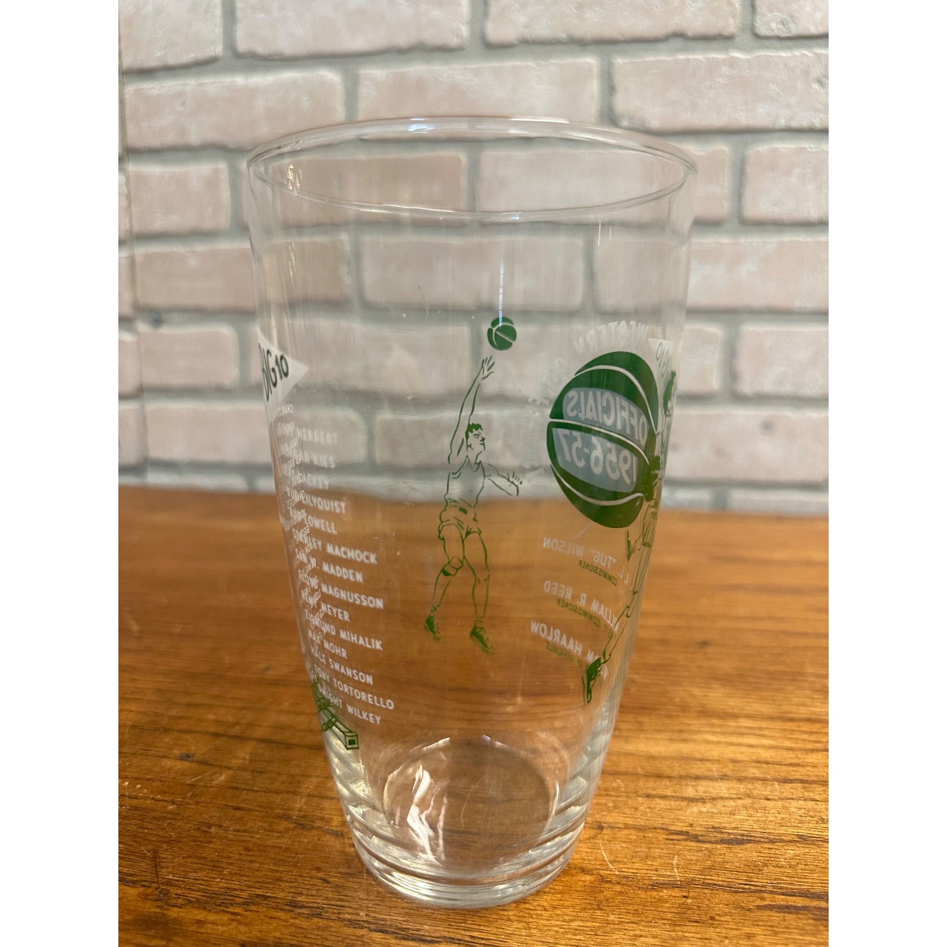 Rare Vintage Big 10 Conference Basketball 1956 1957 Officials Referee Glass