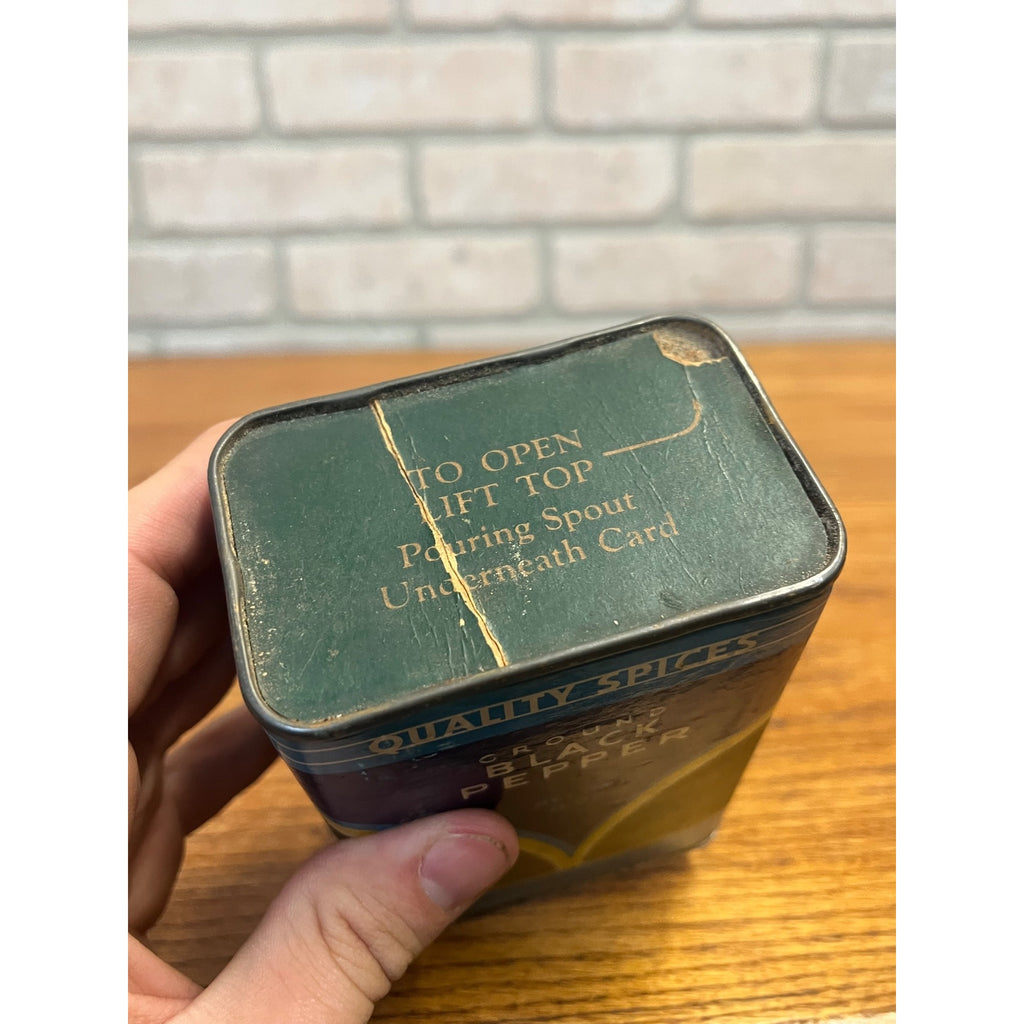 Vintage National Tea Co. Black Pepper Spice Tin Advertising Can Chicago Illinois