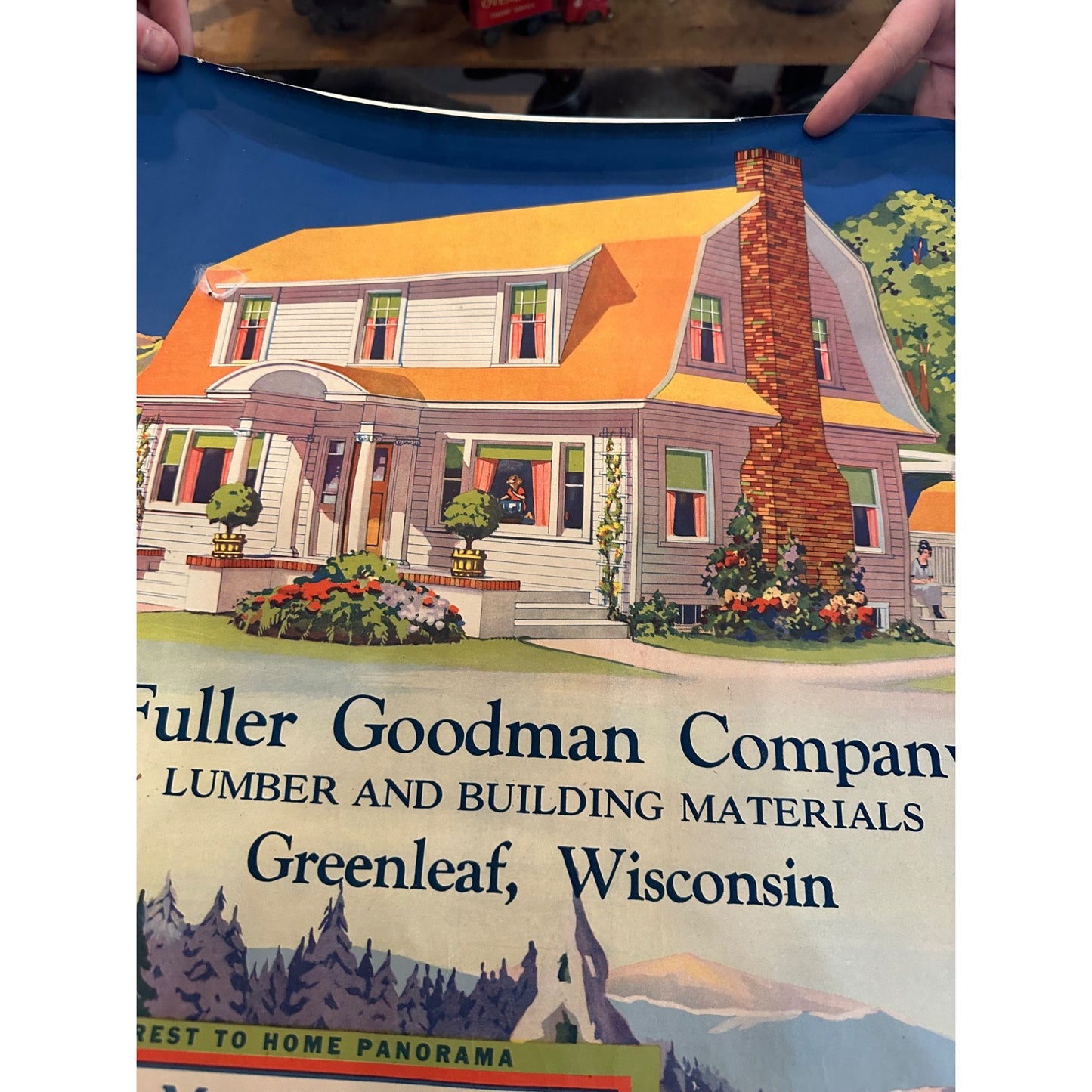 Vintage Fuller Goodman Lumber (Oshkosh Wis) Advertising Calendar Sign Farm Litho