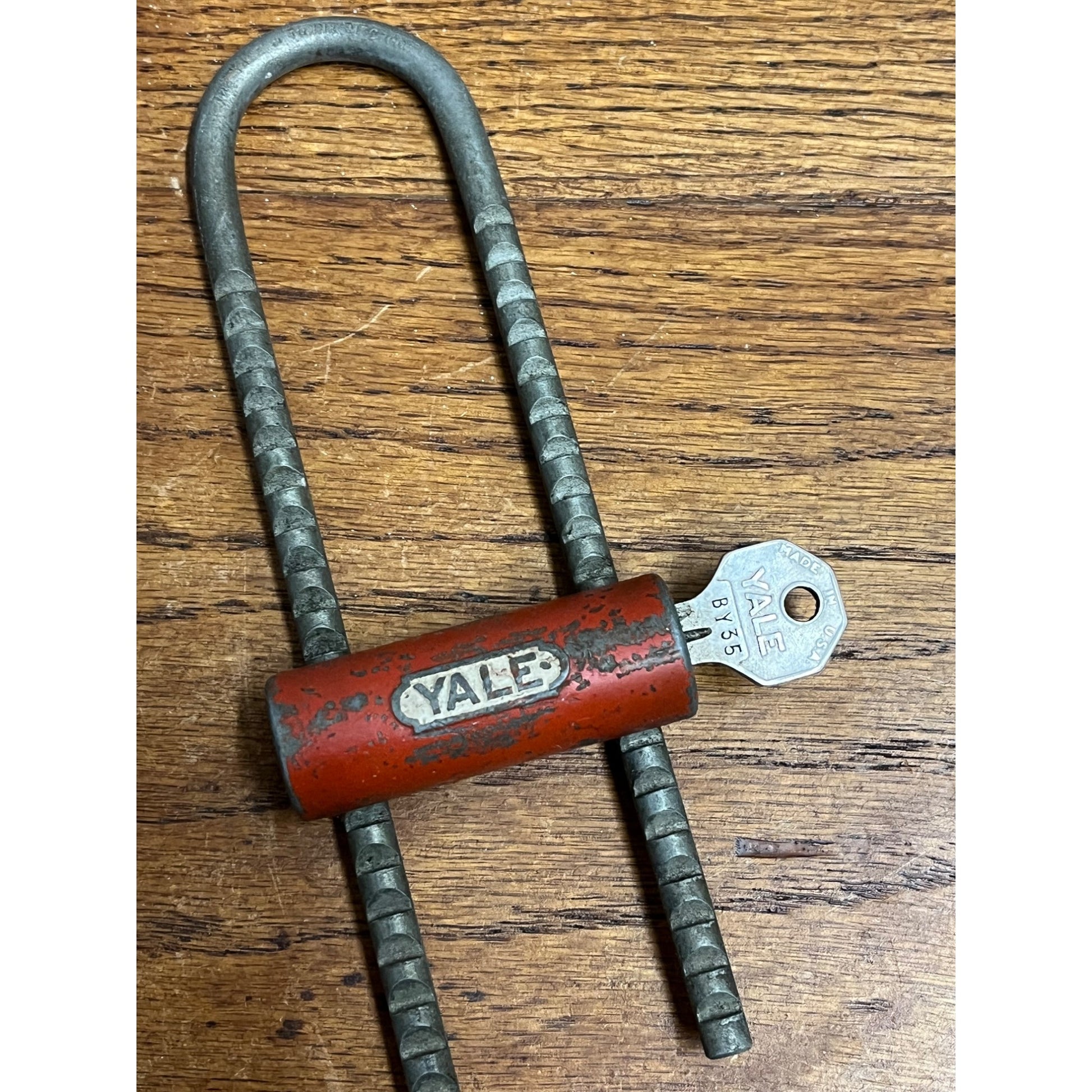 Vintage Yale Bike Lock With Key Bicycle Padlock Long Shackle Works