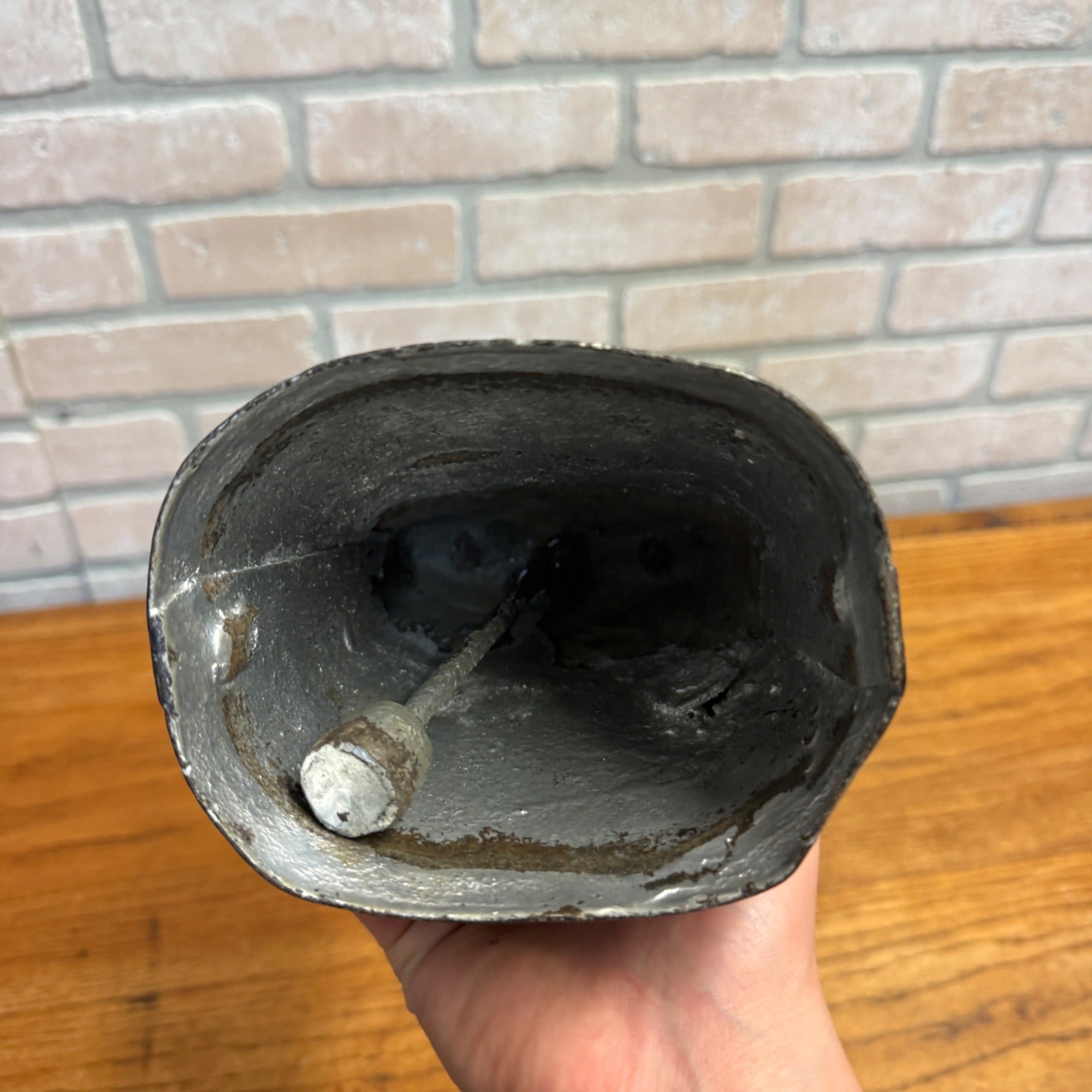 Vintage Large Metal Cowbell Silver-Painted Iron Primitive or Rustic Agricultural Decor