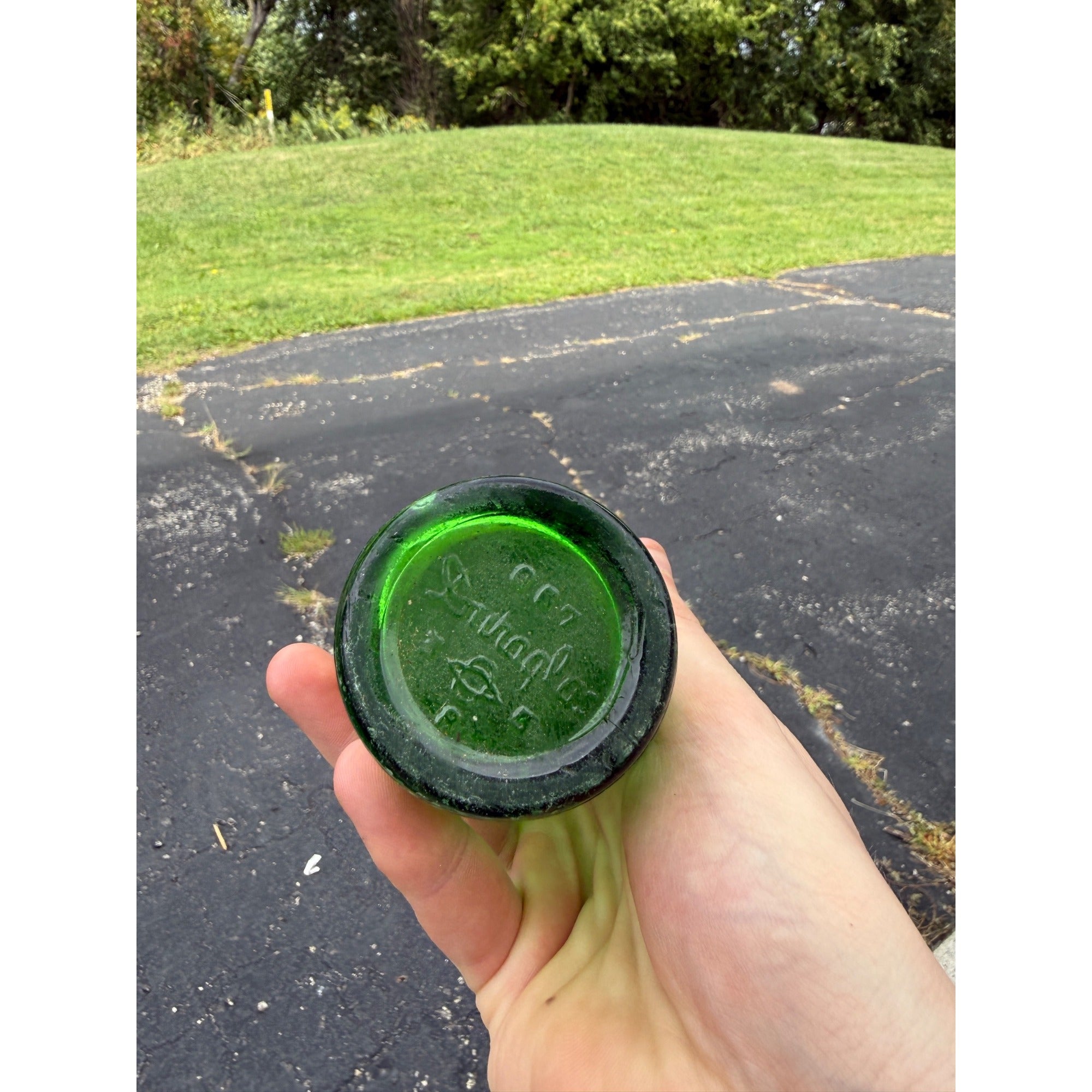 Vintage Green Seven Up Swim Milwaukee Bottle 7oz