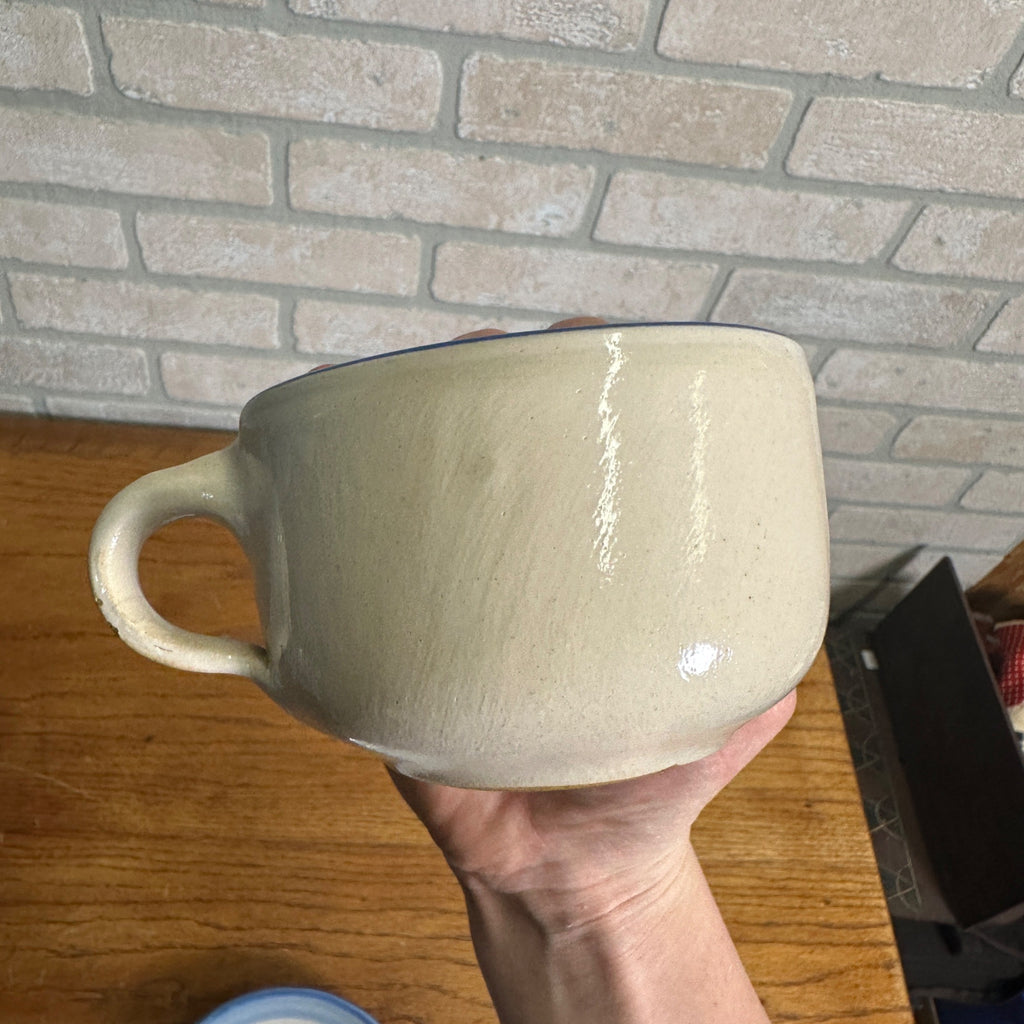 M.A. Hadley Art Pottery Tea / Coffee Mug Cup & Saucer Farmer