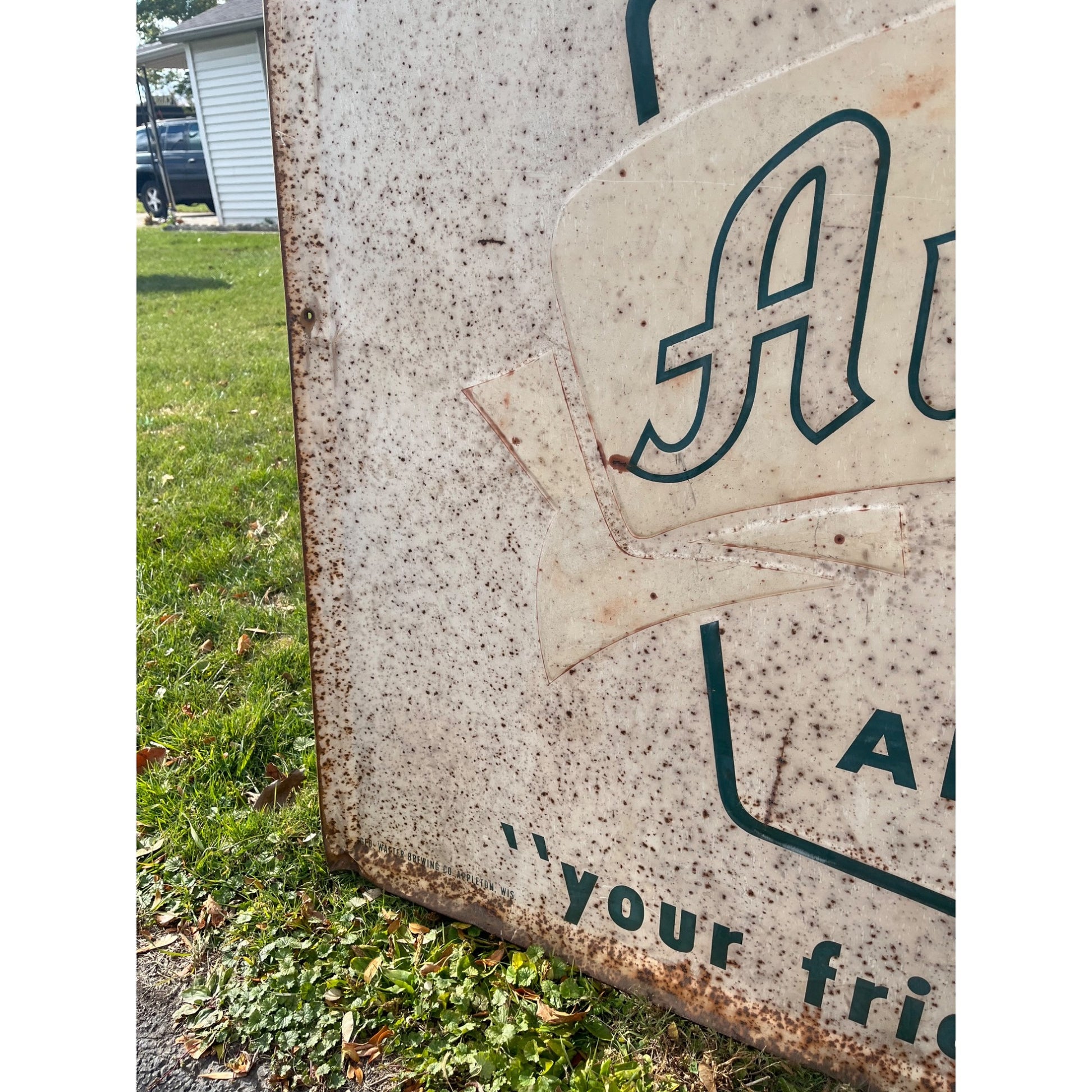 Vintage Geo. Walter's Brewing Adler Brau Beer Large Advertising Sign Appleton WI