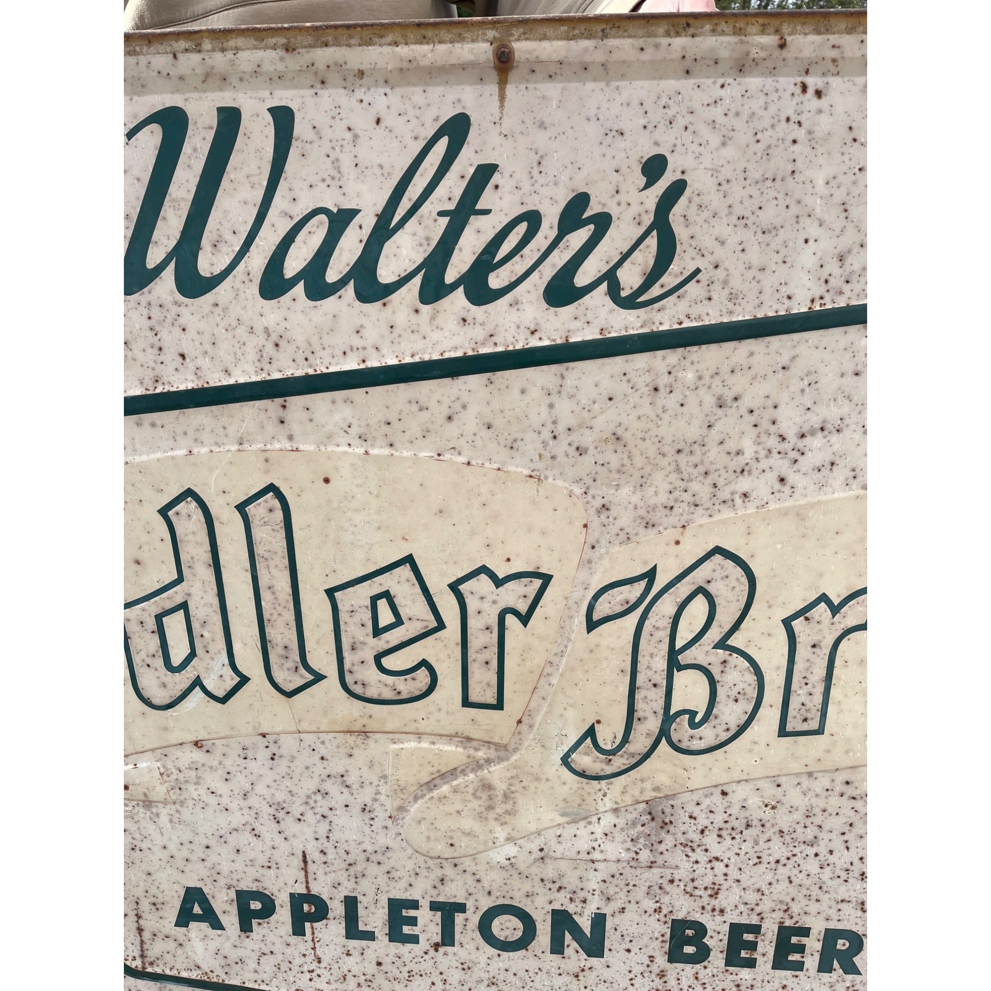 Vintage Geo. Walter's Brewing Adler Brau Beer Large Advertising Sign Appleton WI