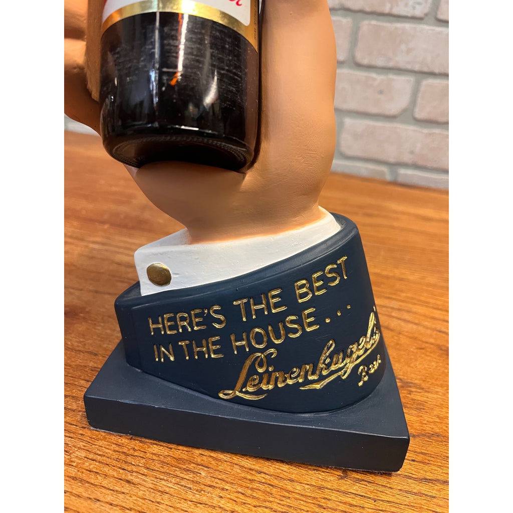 Vintage Leinenkugel’s Beer Bottle Holder Hand Counter Sign Bar Display