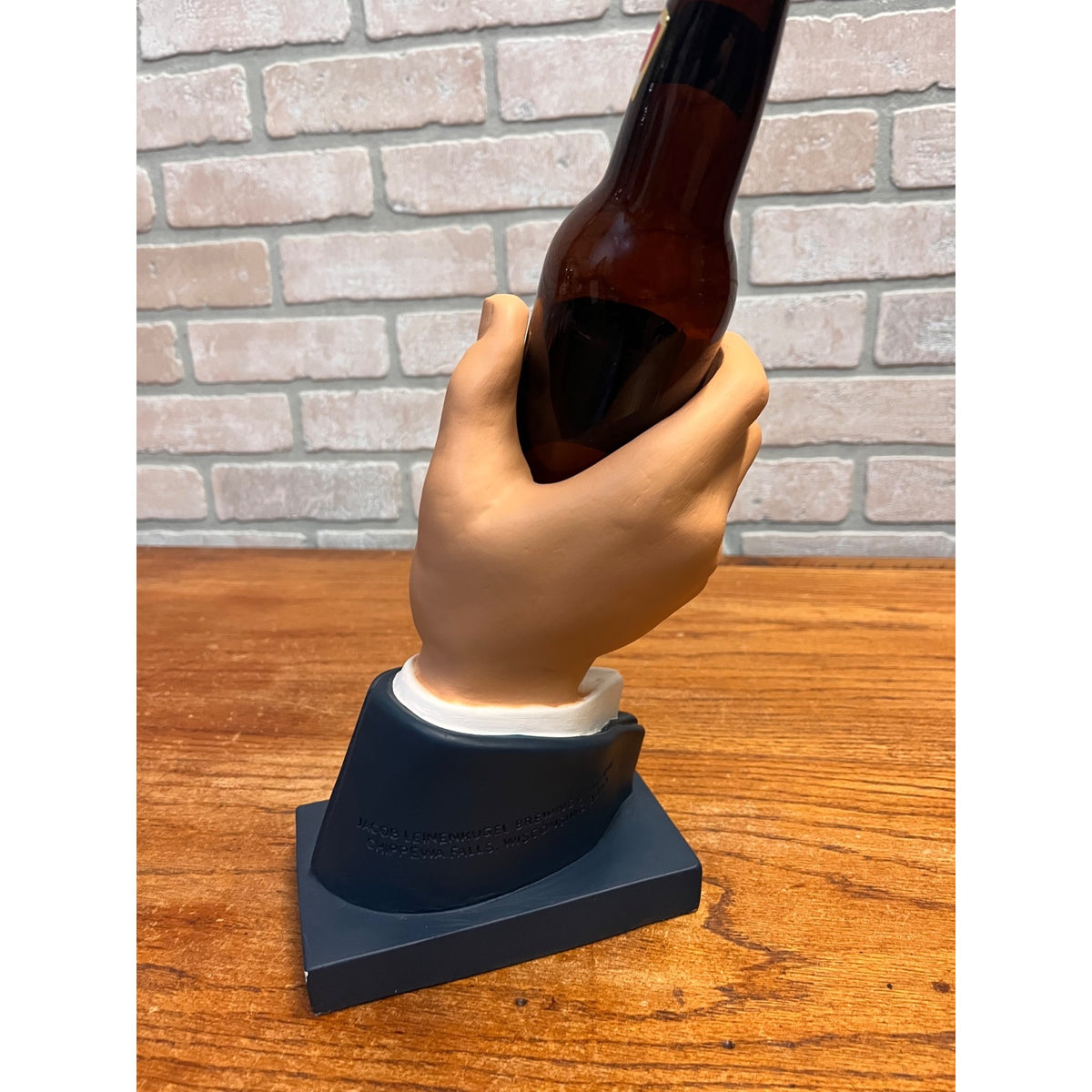 Vintage Leinenkugel’s Beer Bottle Holder Hand Counter Sign Bar Display