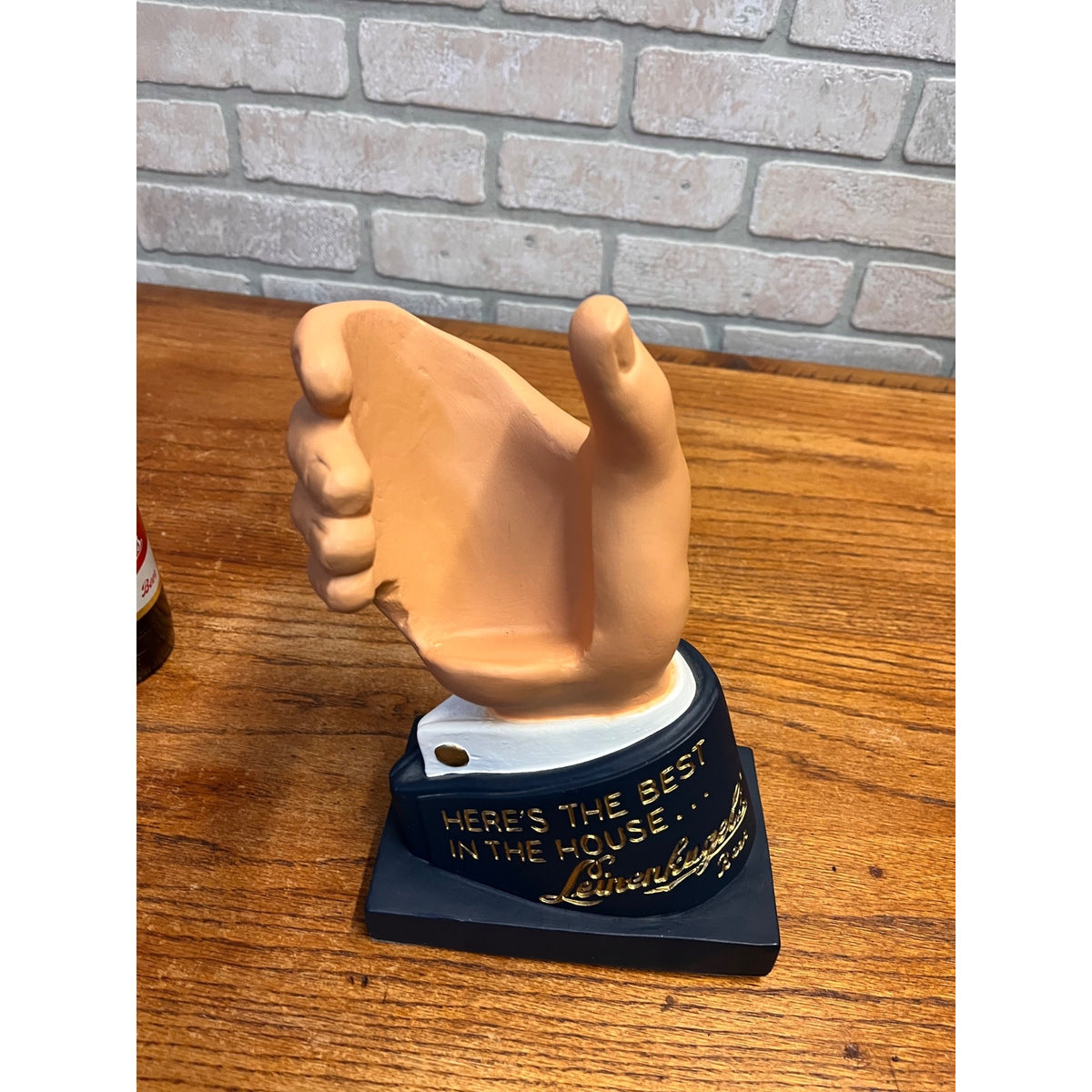 Vintage Leinenkugel’s Beer Bottle Holder Hand Counter Sign Bar Display