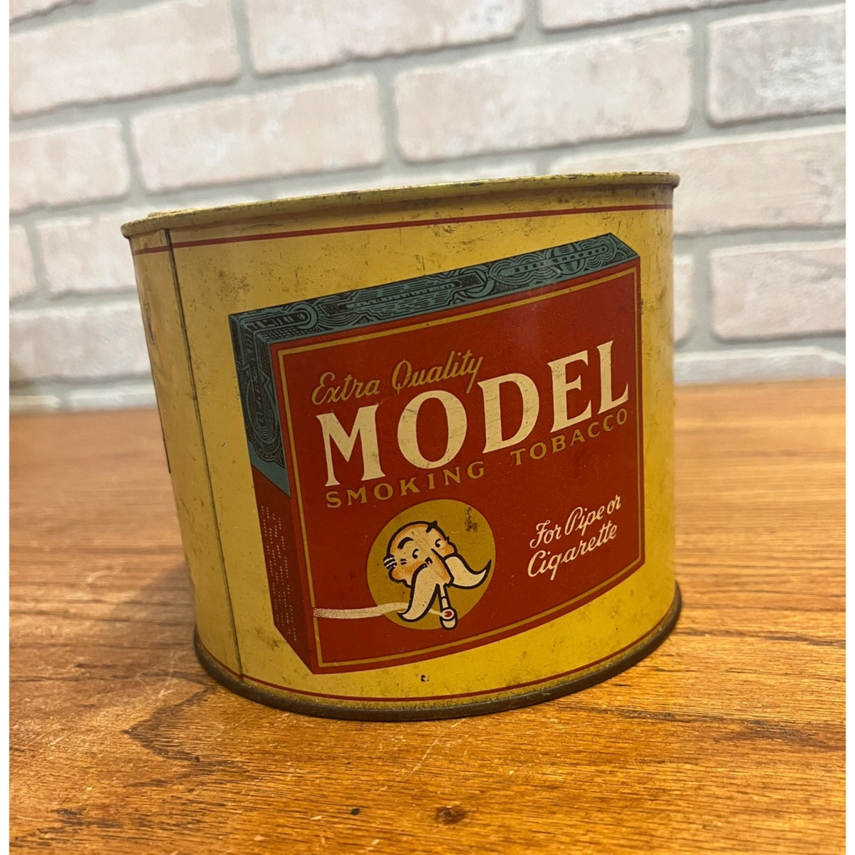 Vintage Model Smoking Tobacco Tin Can Extra Quality United States Tobacco Co. c1950s