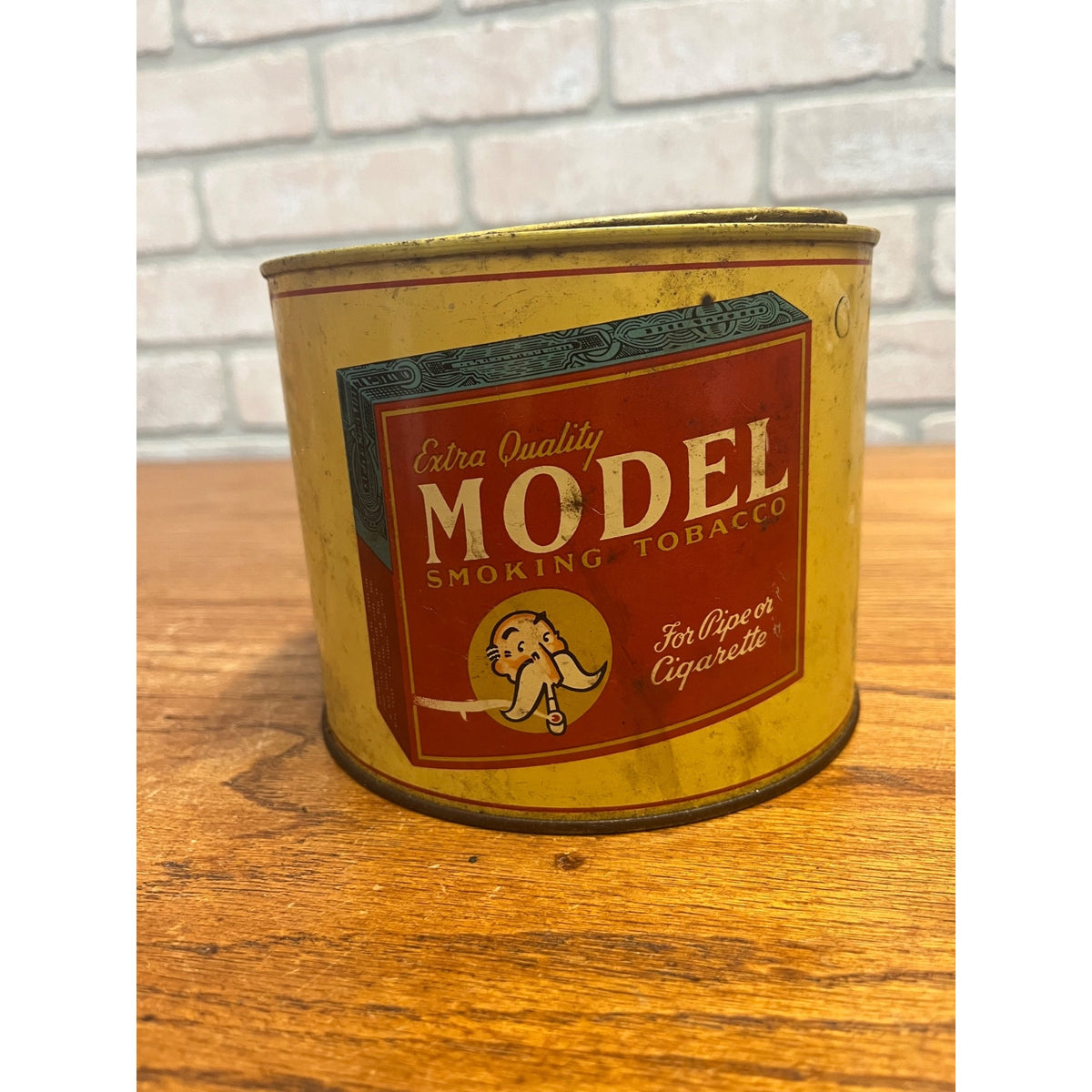Vintage Model Smoking Tobacco Tin Can Extra Quality United States Tobacco Co. c1950s