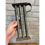 Antique Primitive 19th c. Candle Mold Round Taper 3pc Farmhouse Decor