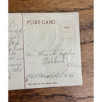 Vintage Halloween Postcard w/ Handwritten Invite Gottschalk Germany Cat Bats JOL Kiss