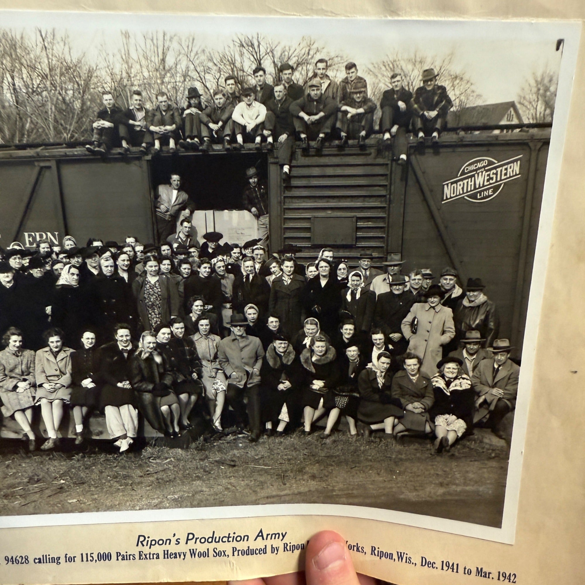 Scarce Ripon Wis Knitting Works US Army Photo Photograph Factory Workers Military