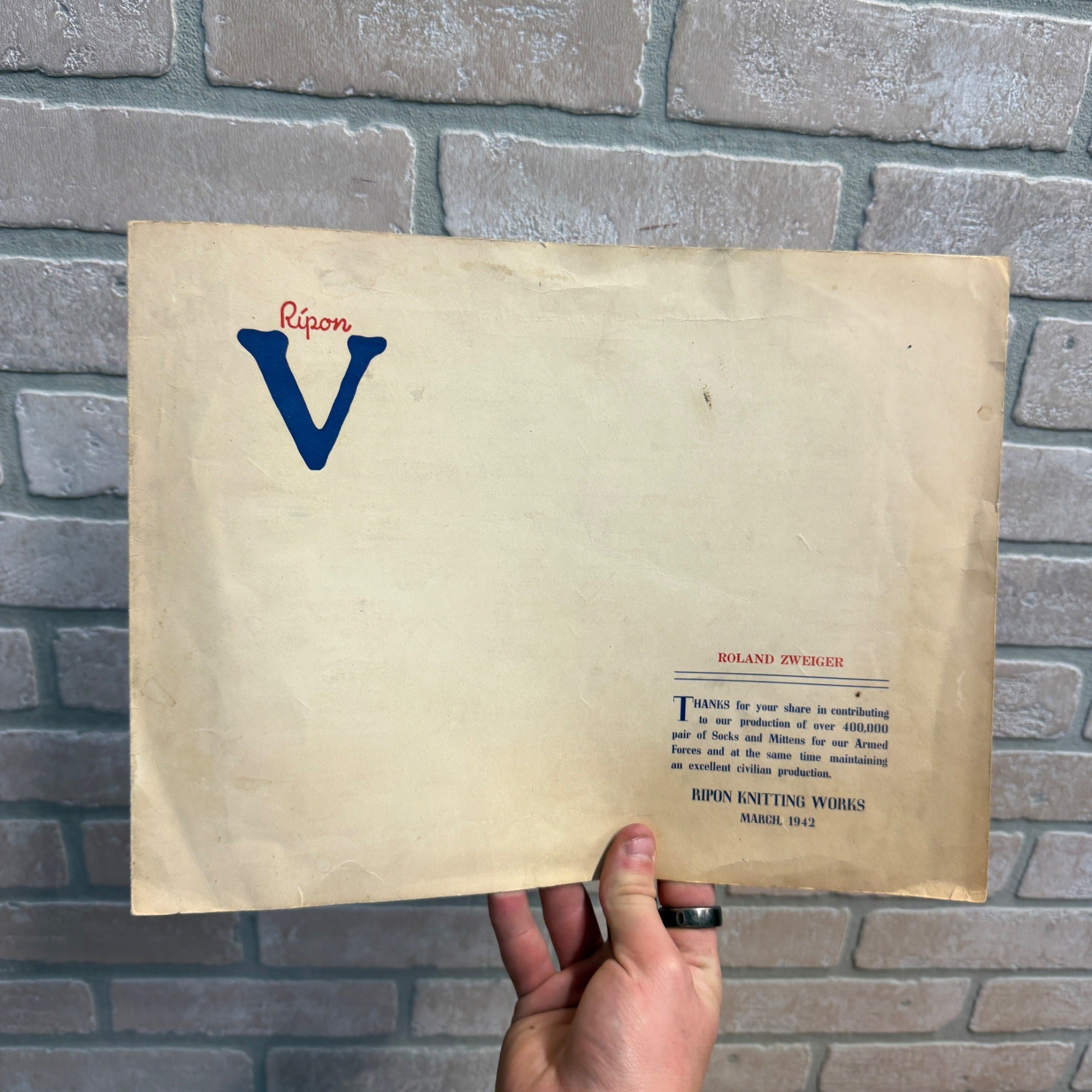 Scarce Ripon Wis Knitting Works US Army Photo Photograph Factory Workers Military