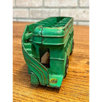 Vintage 1930s Arcade Cast Iron Double Decker Bus Toy #318 Green 8" - SUPERB