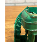 Vintage 1930s Arcade Cast Iron Double Decker Bus Toy #318 Green 8" - SUPERB
